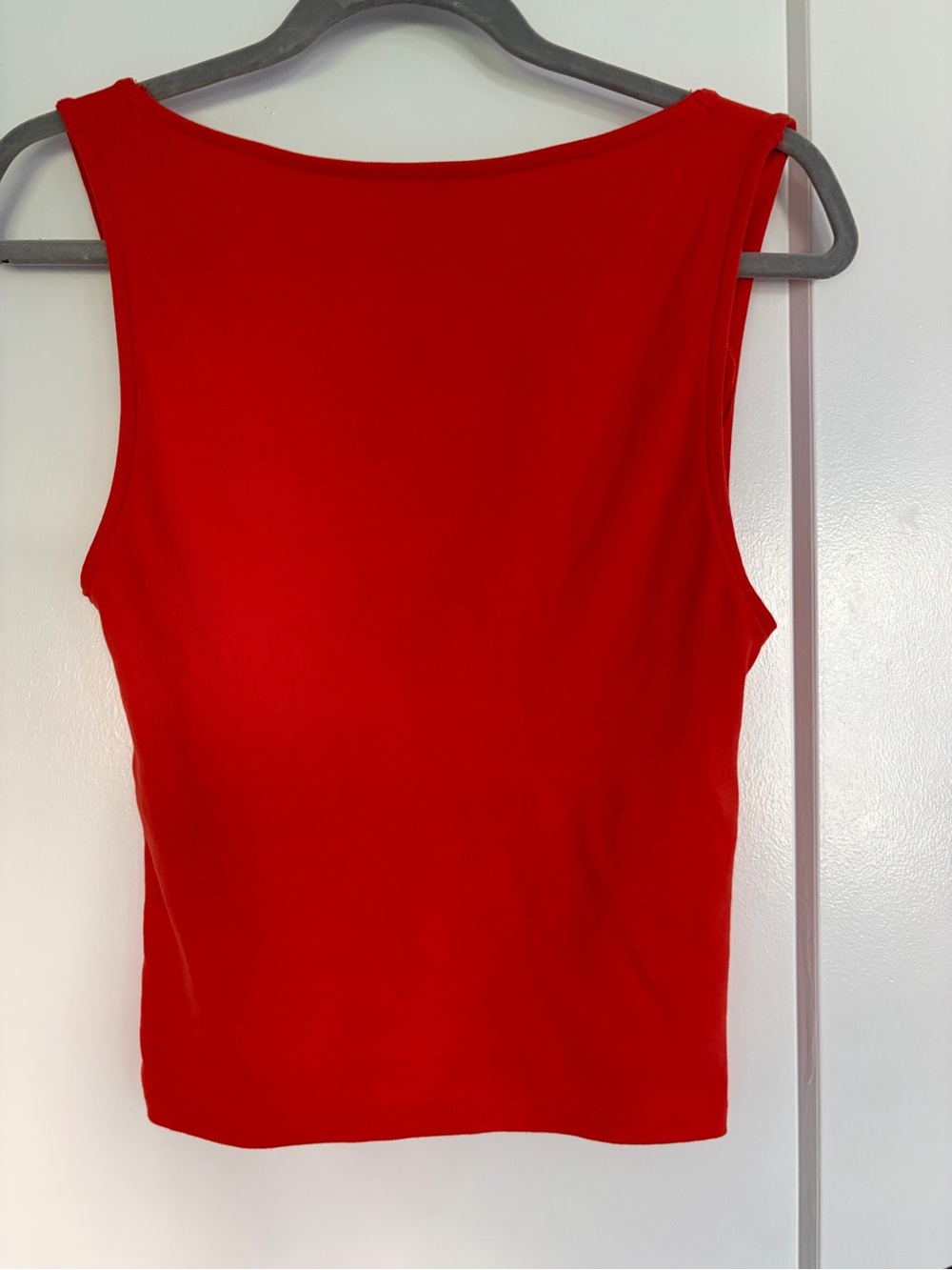 Zara Orangey Red Asymmetric Neck Tank Top - Picture 2 of 2